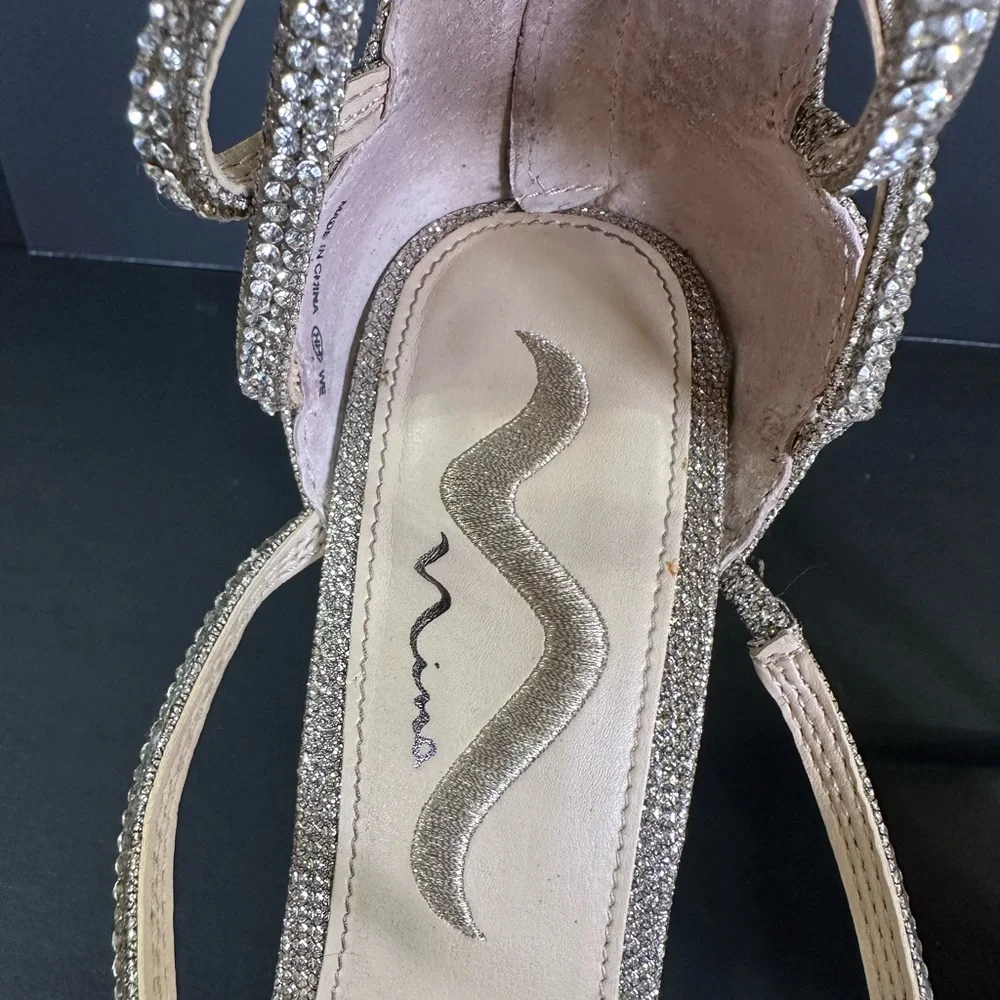 Nina Silver and Gold‎ Rhinestone 4” Stiletto Heels